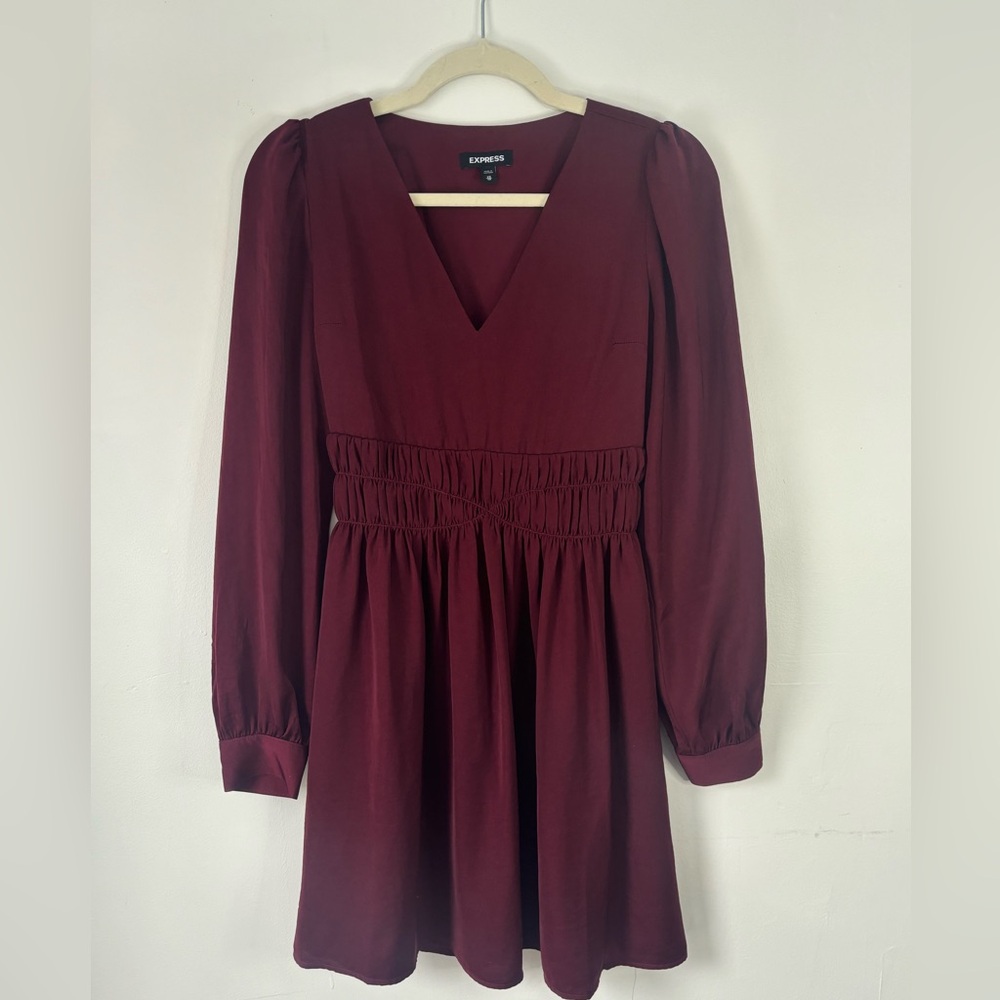 Long sleeve burgundy Express dress